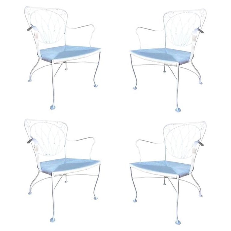 Woodard Art Nouveau Iron Patio/Outdoor Lounge Chair, Set of 4 - 2