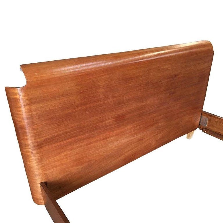 Mid Century Herman Miller DCW Style Molded Mahogany Plywood Full Size Bed Frame - 5