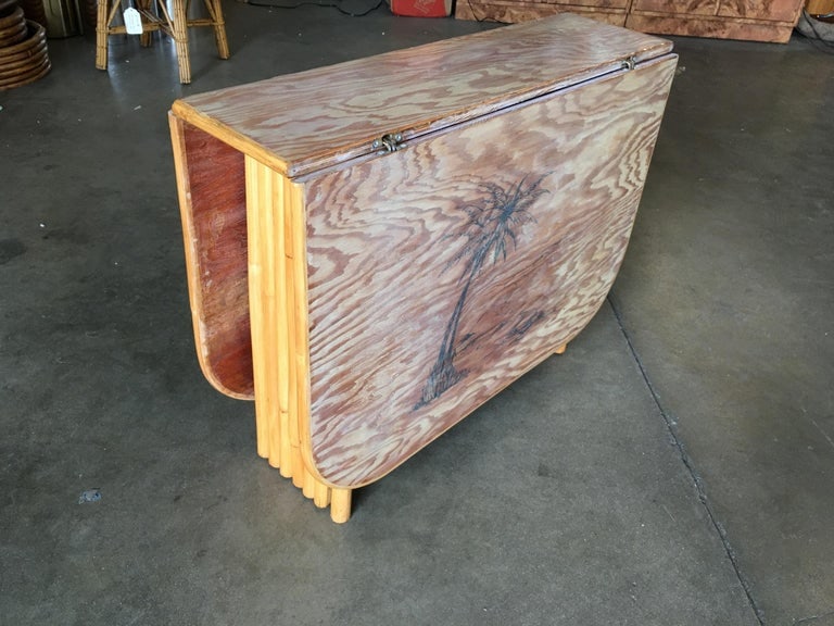 Rare Restored Gateleg Dining Table with Screen Printed Plywood Top - 7