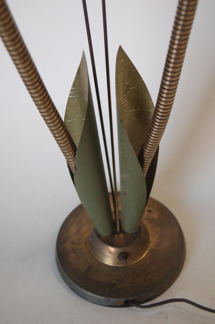 Green Enamel Double Gooseneck Adjustable Calla Lily Desk Lamp - 5