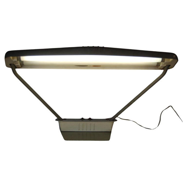 Gunmetal Grey Machine Age Tanker Fluorescent Desk Lamp - 2
