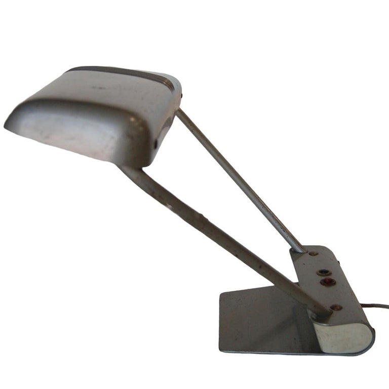 Gunmetal Grey Machine Age Tanker Fluorescent Desk Lamp - 5