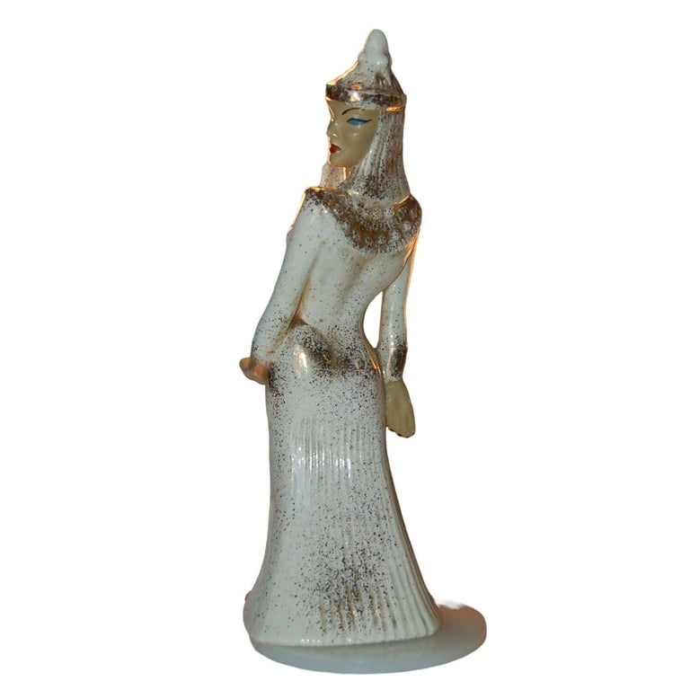 Lucite Table Lamp by Moss Lighting with Ceramic Figurine by Hedi Schoop - 9