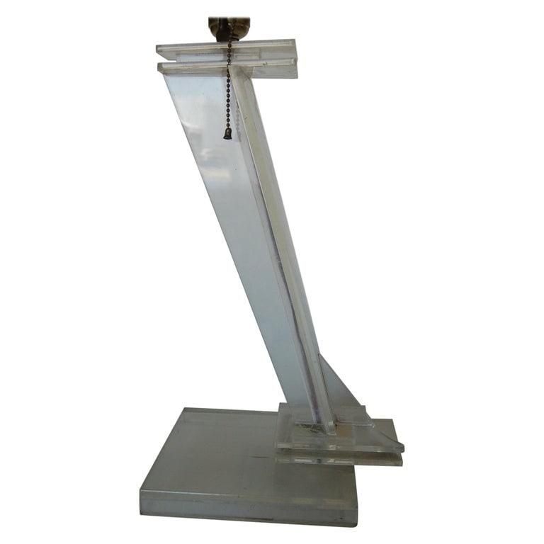 Modernist Clear Lucite Table Lamp by Moss - 2