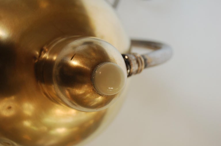 Brass and Chrome Machine Age Bell Shade Reading Desk Lamp - 10