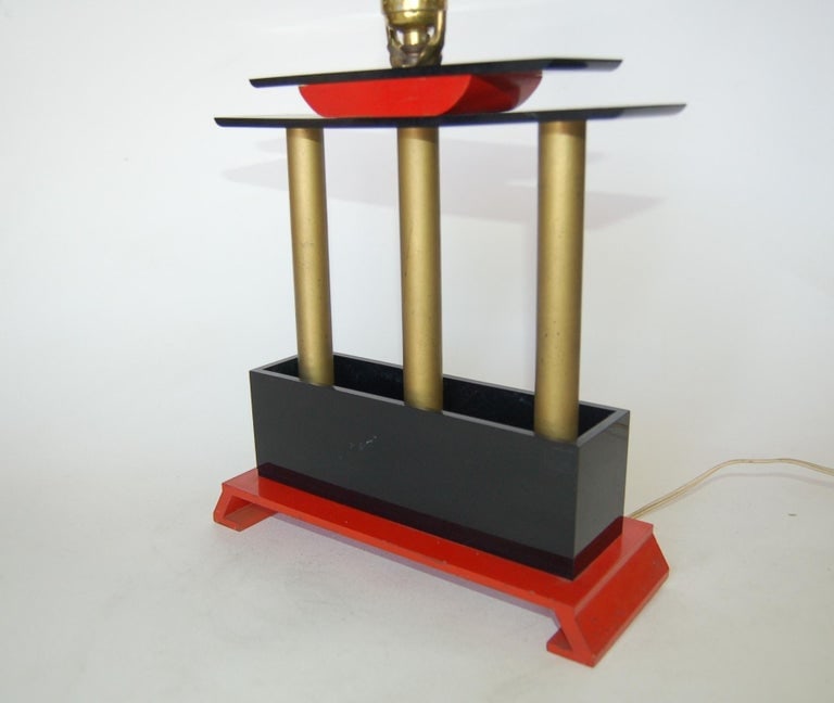 Mid-Century Modernist Torii Arch Mixed-Media Table Lamp - 3
