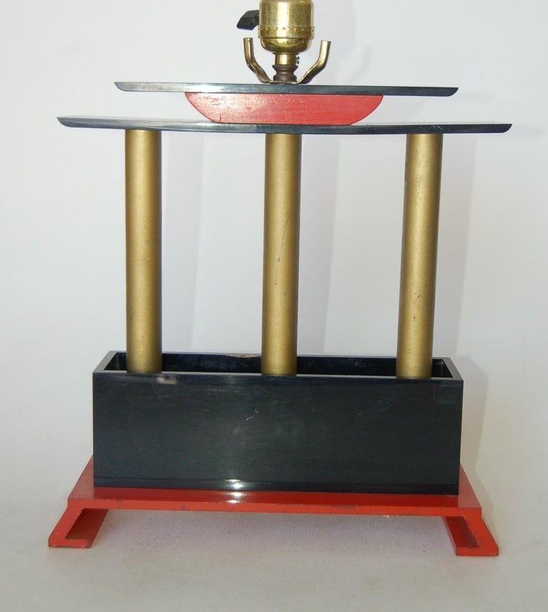 Mid-Century Modernist Torii Arch Mixed-Media Table Lamp - 5