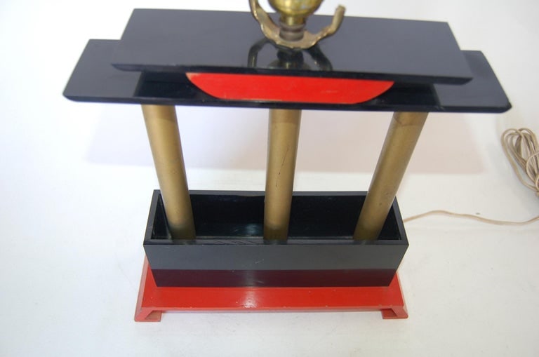 Mid-Century Modernist Torii Arch Mixed-Media Table Lamp - 6