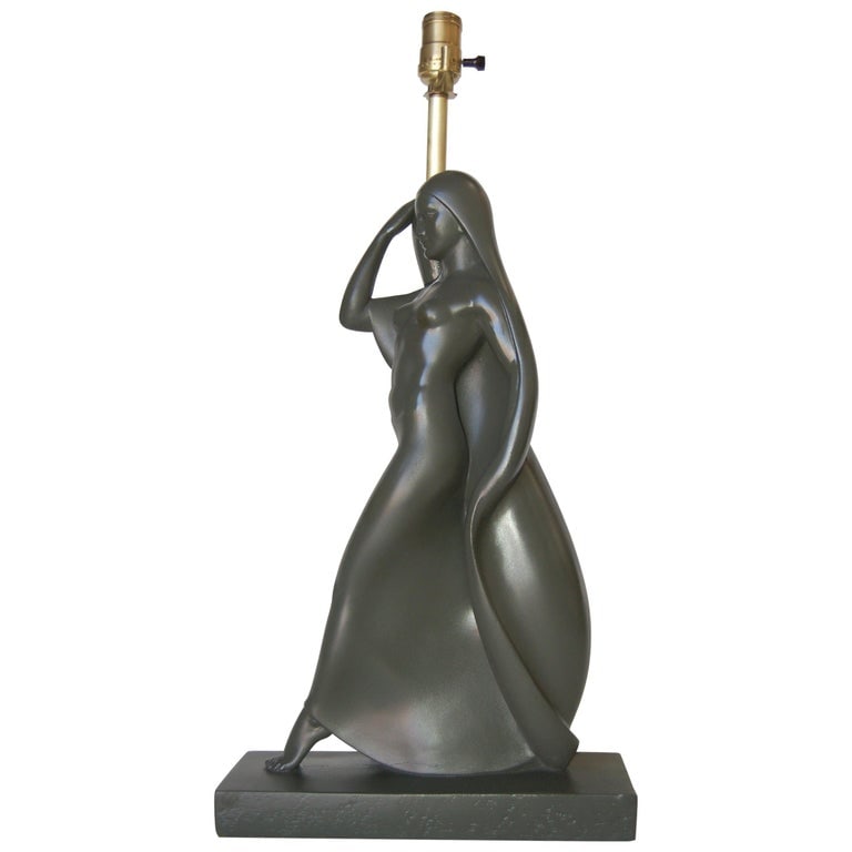 Flowing Female Figure Ceramic Table Lamp by Haruil (1 of 10)