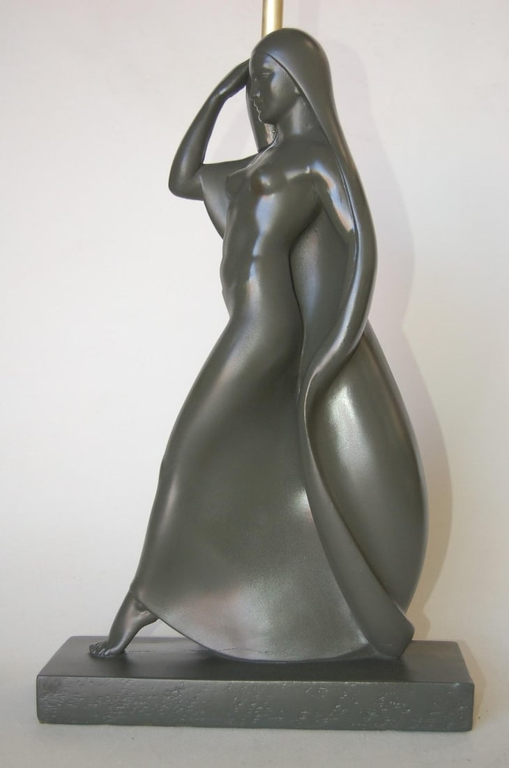 Flowing Female Figure Ceramic Table Lamp by Haruil - 3