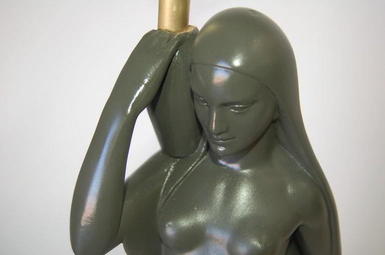 Flowing Female Figure Ceramic Table Lamp by Haruil - 6