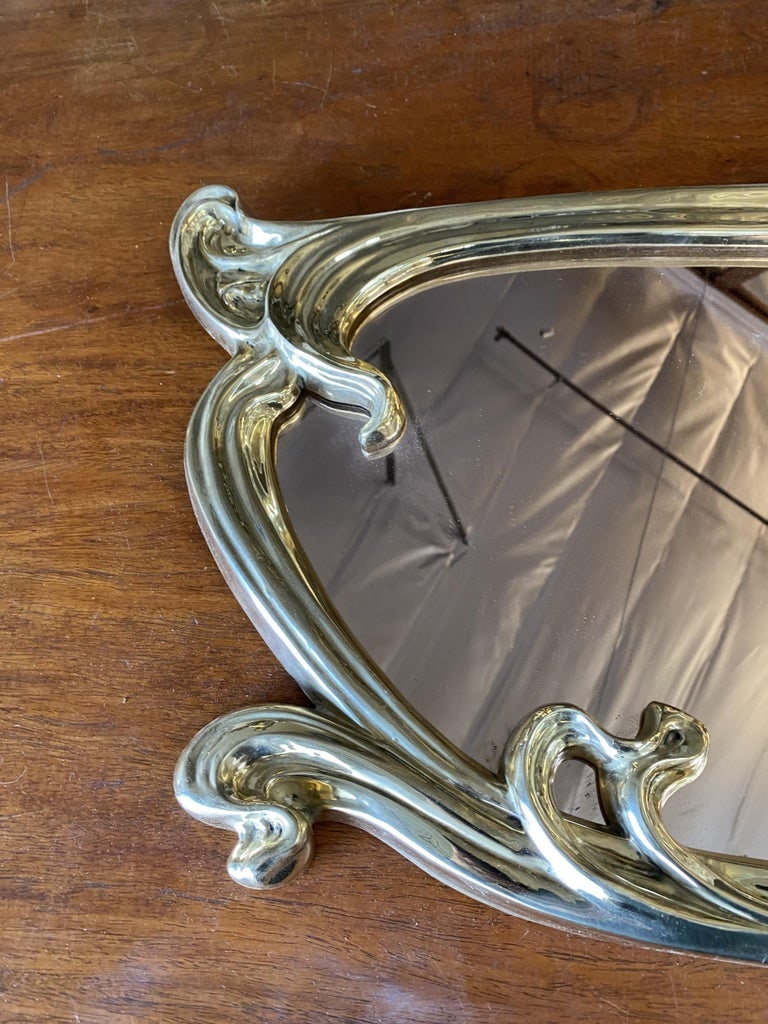 Restored Art Nouveau Figural Female Wall Mirror Signed Charles Emile Jonchery - 5