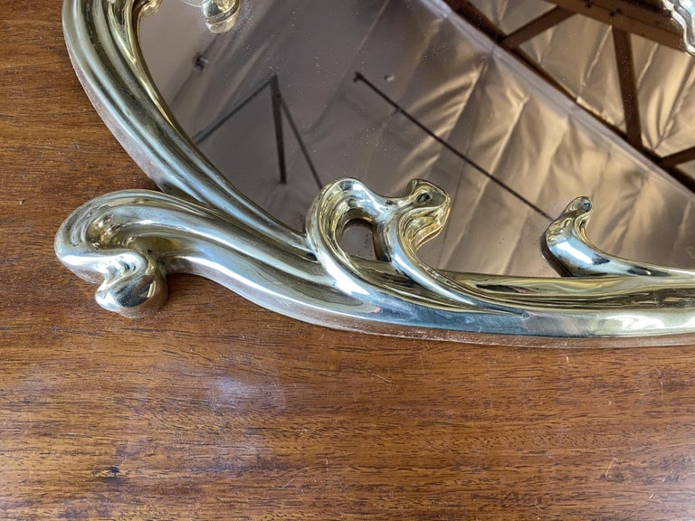 Restored Art Nouveau Figural Female Wall Mirror Signed Charles Emile Jonchery - 6
