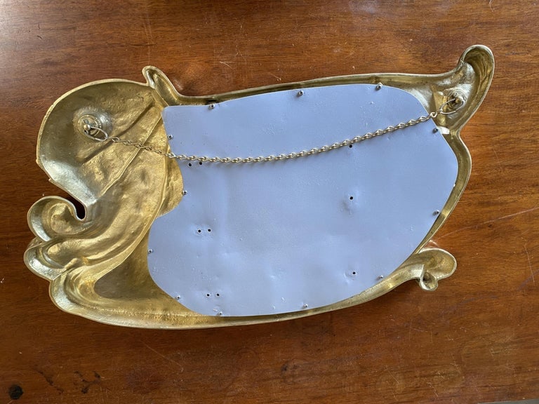 Restored Art Nouveau Figural Female Wall Mirror Signed Charles Emile Jonchery - 7