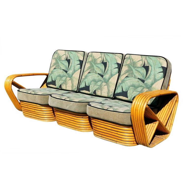Restored Style Six-Strand Square Pretzel 3-Seat Sofa, Pair - 4