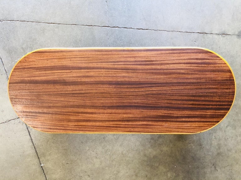 Restored Vertically Stacked Rattan Coffee Table with Mahogany Top - 8