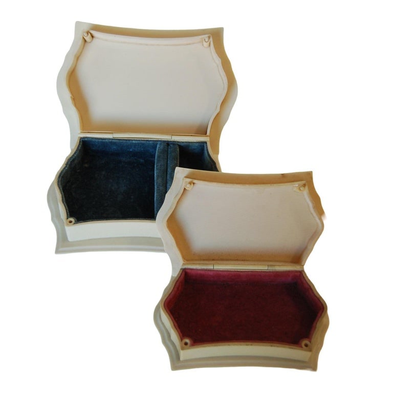 Art Deco French Ivory 'Celluloid' Vanity Jewelry Box Set Pyralin Du Barry - 6