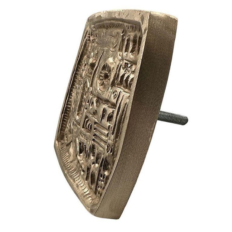 Paul Evans Style Mid Century Brutalist Bronze Cabinet Handle Pull - 7