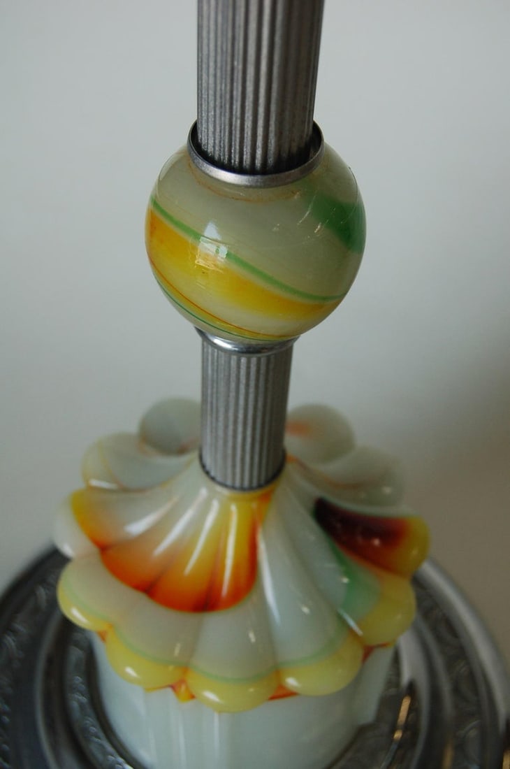 Art Deco Agate Glass and Chrome Lightup Illuminating Side Table - 9