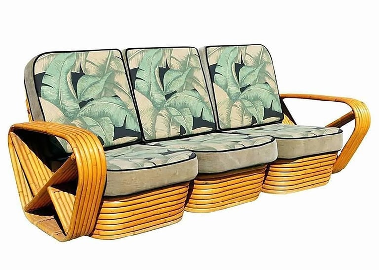 Restored Midcentury Rattan, Living Room Seating Set - 3