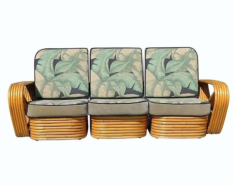 Restored Midcentury Rattan, Living Room Seating Set - 4