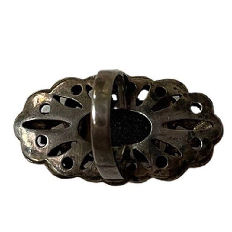 Ornate Sterling Silver and Marcasite Ring - 7