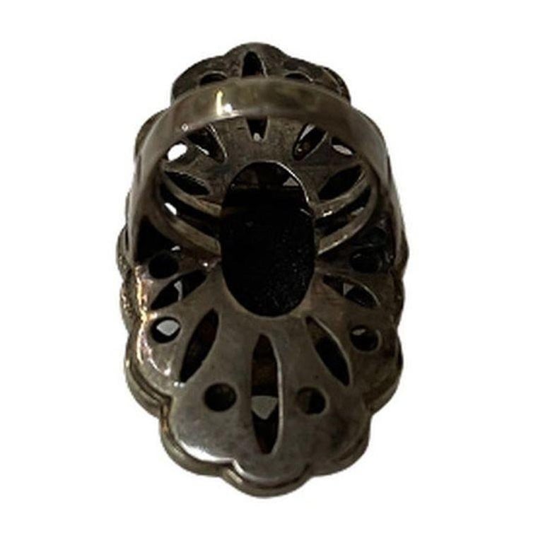 Ornate Sterling Silver and Marcasite Ring - 8