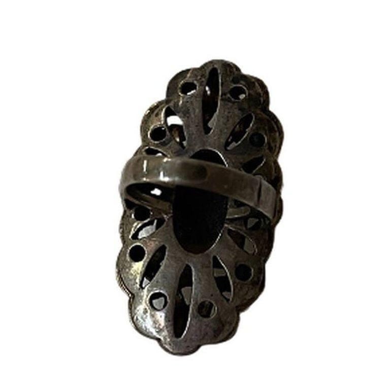 Ornate Sterling Silver and Marcasite Ring - 9