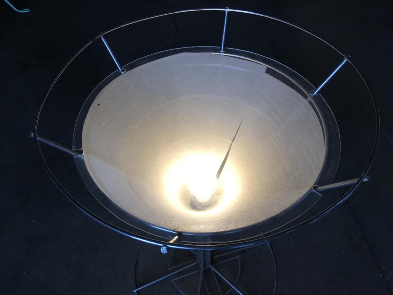 Chrome Wire Art Light Up Martini Lounge Side Table with Glass Top - 6