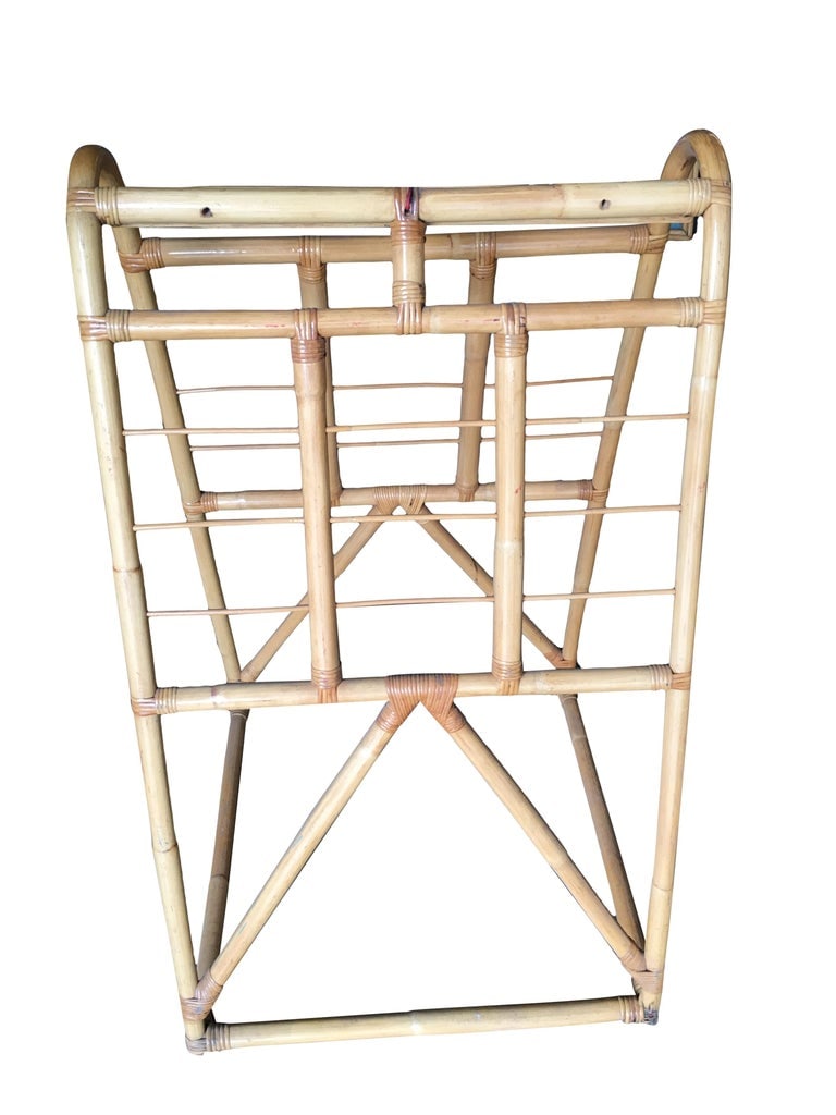 Restored Midcentury Rattan Arched Drying Rack - 7