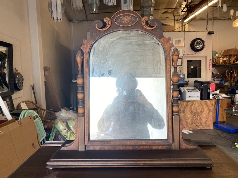 Antique Walnut Highboy Dresser w/ Vanity Table Mirror by Berkey & Gay Furniture - 7