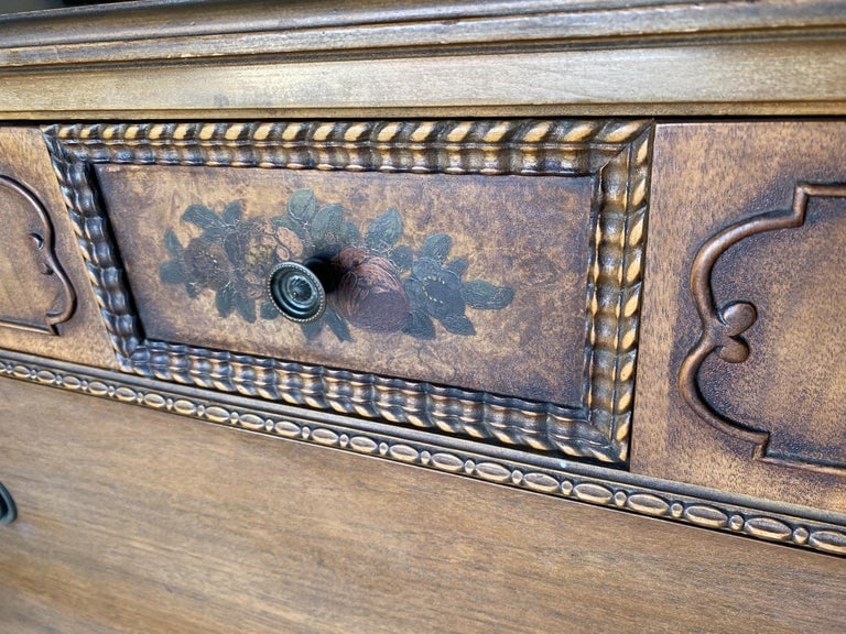 Antique Walnut Highboy Dresser w/ Vanity Table Mirror by Berkey & Gay Furniture - 9