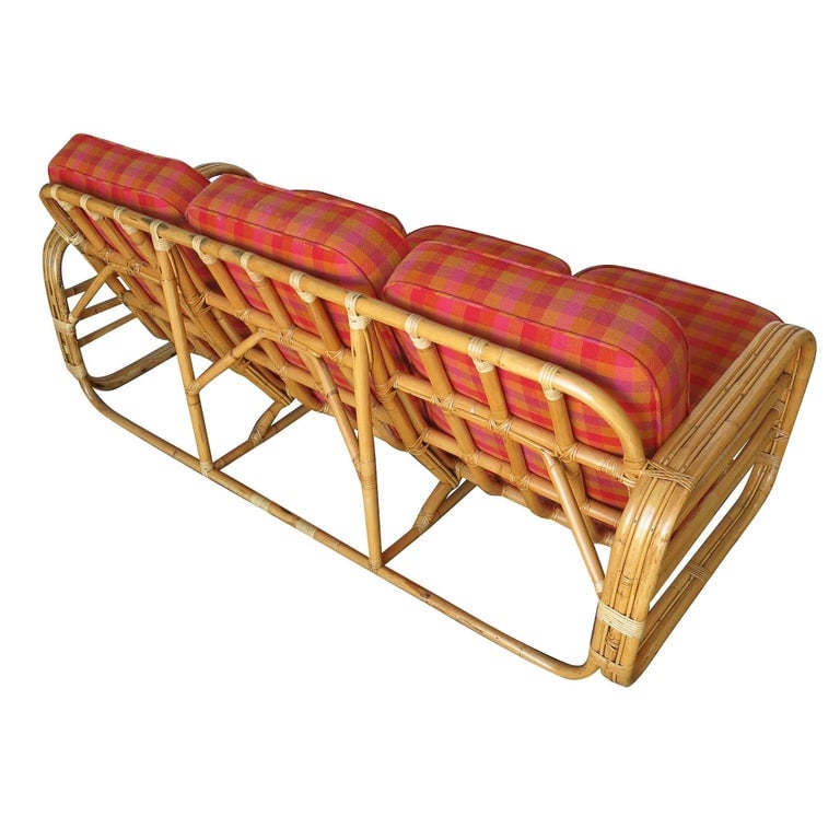 Restored Streamline Art Deco Rattan Living Room Set - 8