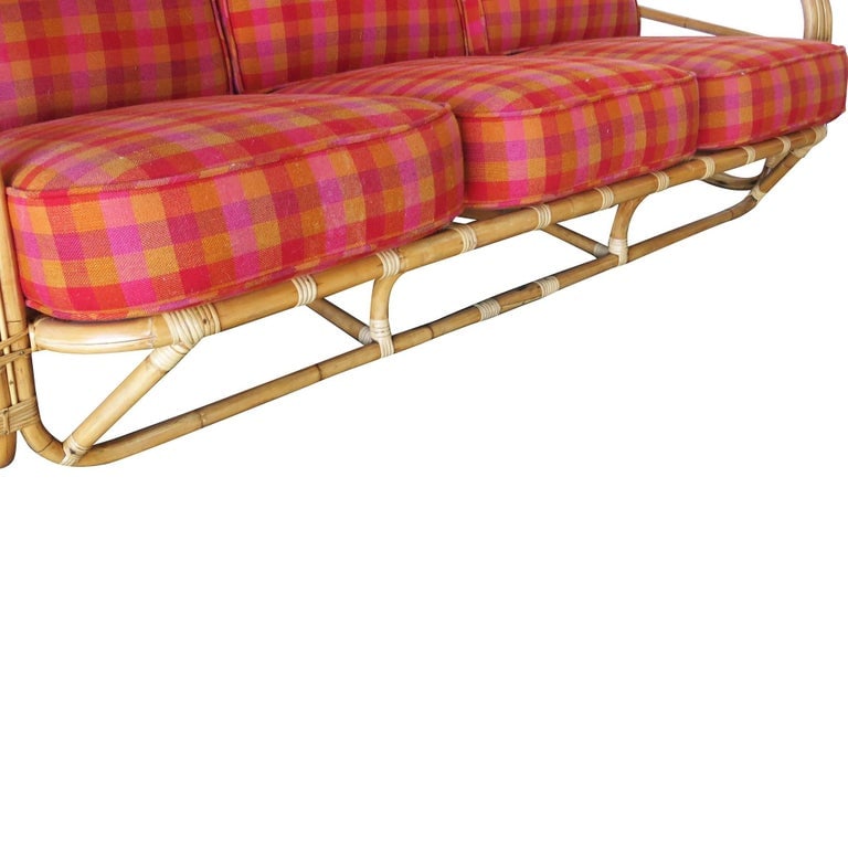 Restored Streamline Art Deco Rattan Living Room Set - 9