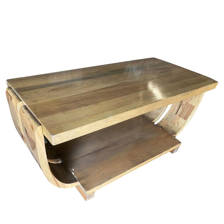 Streamline Art Deco Natural Stain Mahogany Coffee Table by Brown Saltman - 5