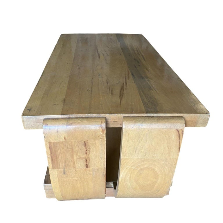 Streamline Art Deco Natural Stain Mahogany Coffee Table by Brown Saltman - 6