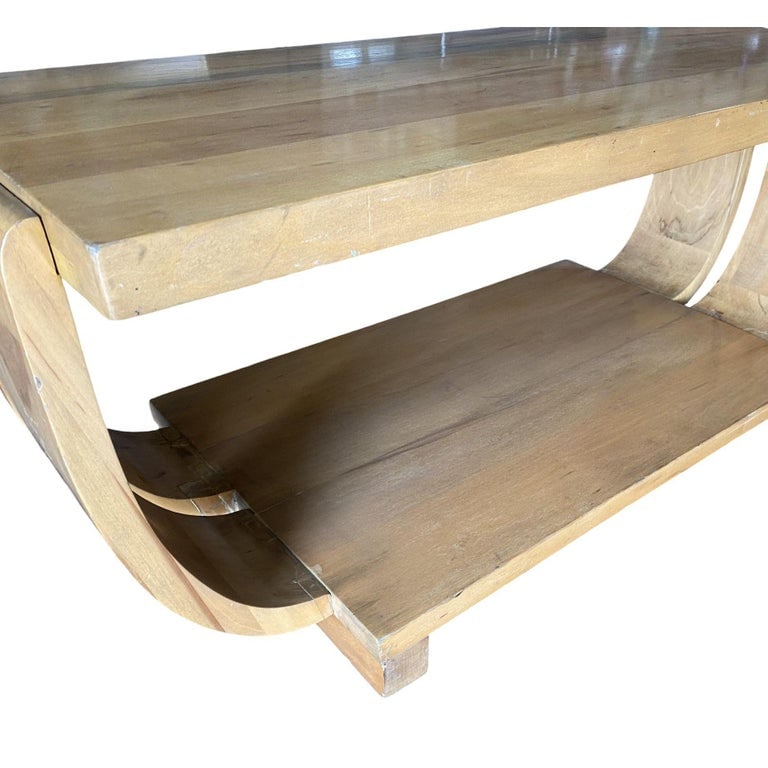 Streamline Art Deco Natural Stain Mahogany Coffee Table by Brown Saltman - 7