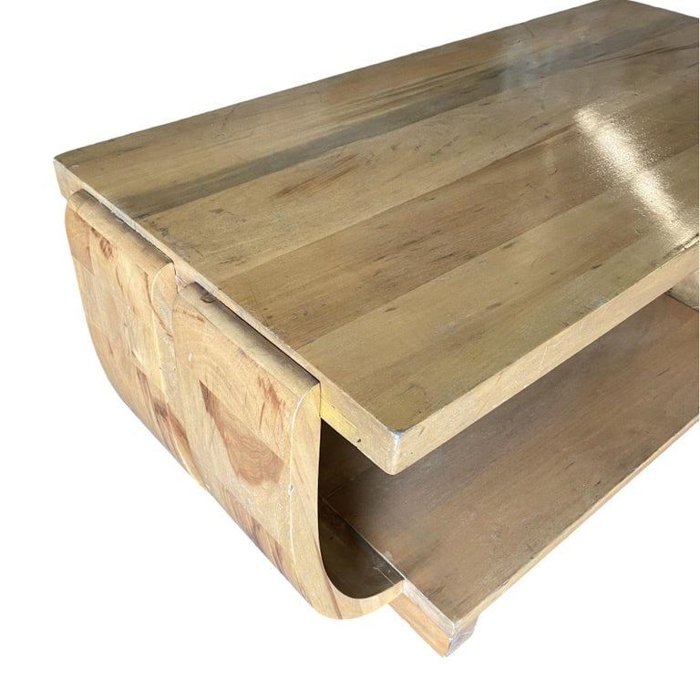 Streamline Art Deco Natural Stain Mahogany Coffee Table by Brown Saltman - 8