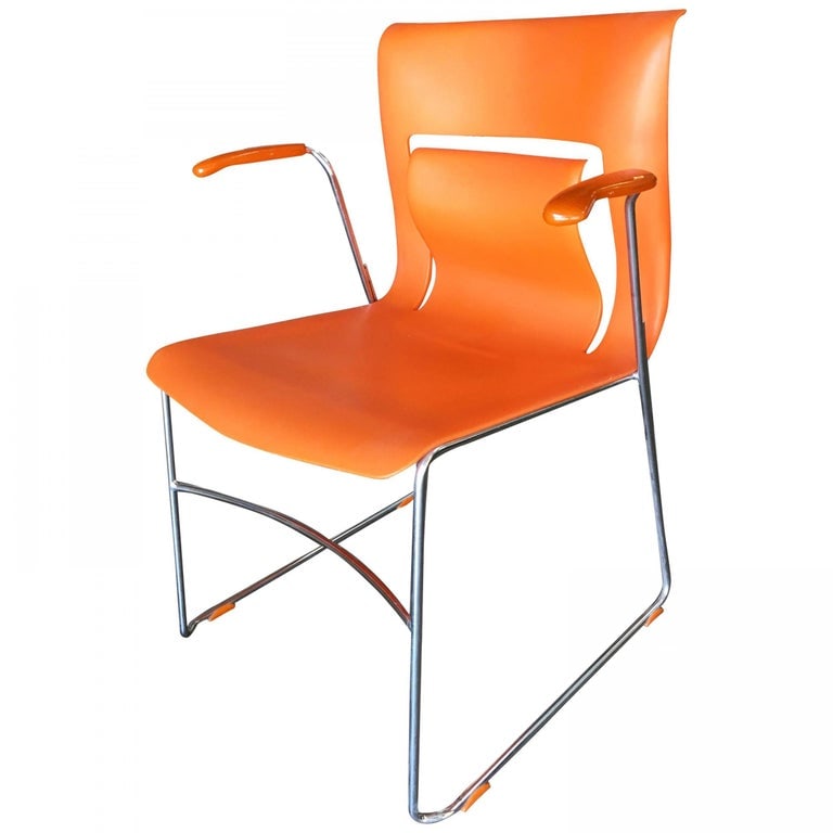 Sets, Rare Orange Stylex "Rythm" Armchair by Sva Cvek, Sets of 5 - 3