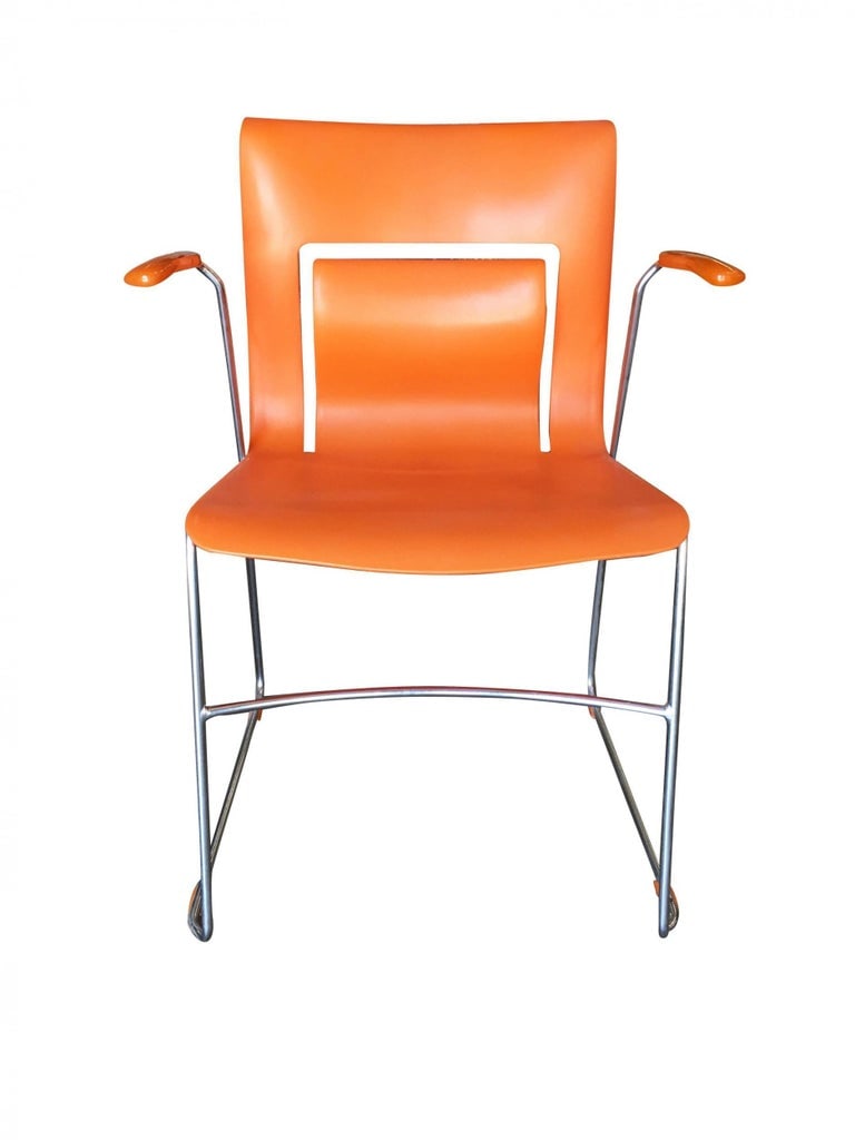 Sets, Rare Orange Stylex "Rythm" Armchair by Sva Cvek, Sets of 5 - 4