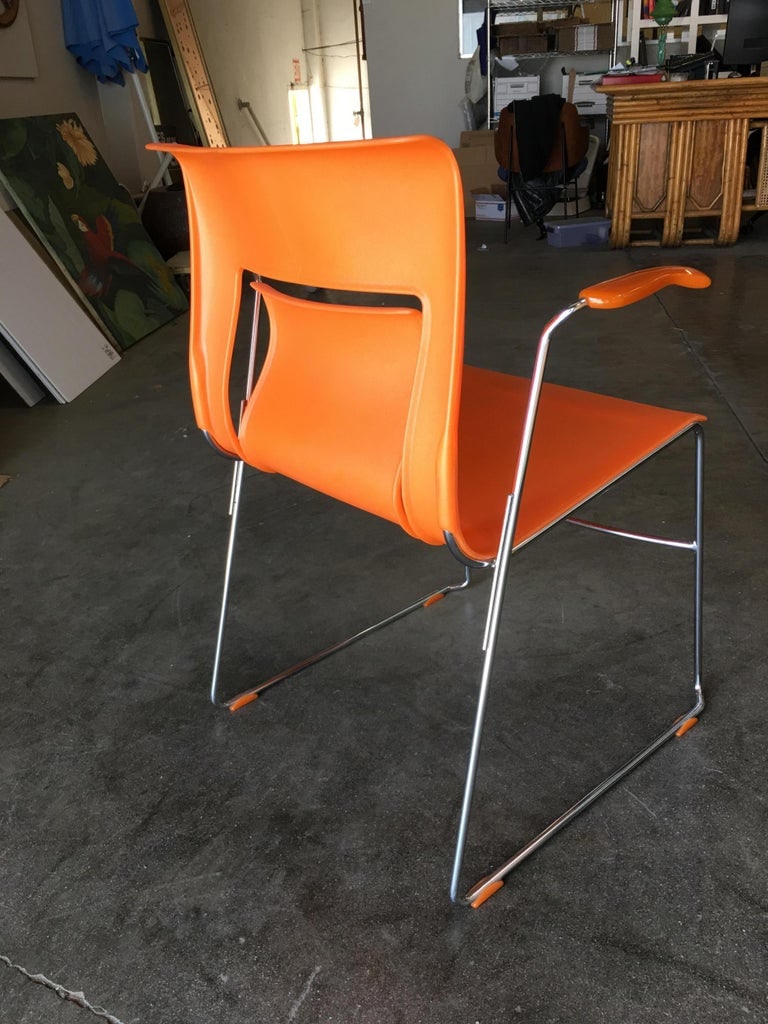 Sets, Rare Orange Stylex "Rythm" Armchair by Sva Cvek, Sets of 5 - 5