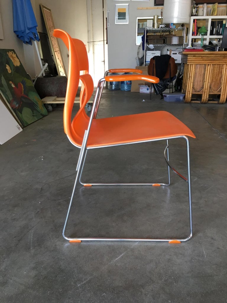 Sets, Rare Orange Stylex "Rythm" Armchair by Sva Cvek, Sets of 5 - 6