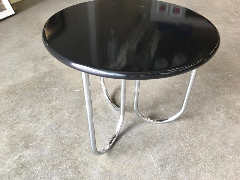 Streamline Black Lacquer Chrome Coffee Table by Royalchrome - 4