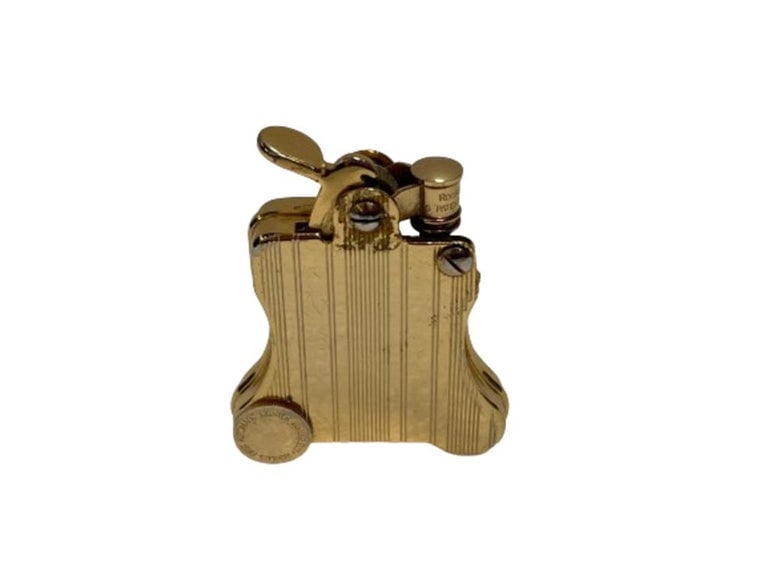 Gold-Plated Ronson Banjo Stylish Design Petrol Lighter, Japan - 5