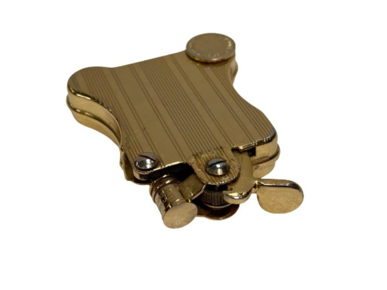 Gold-Plated Ronson Banjo Stylish Design Petrol Lighter, Japan - 8