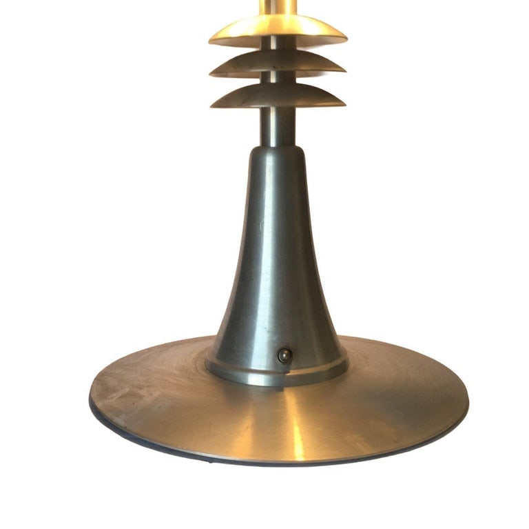 Art Deco Style Machine Age Table Lamp with Large Spun Aluminum Shade - 7