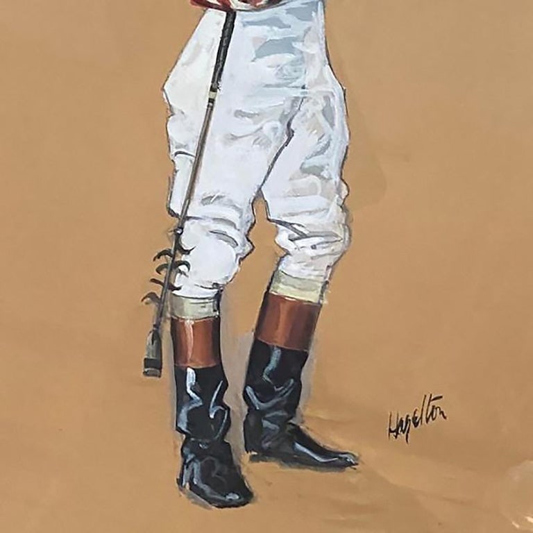 Pastel on Paper Horse Racing Jockey by Hagulaton, Pair - 5