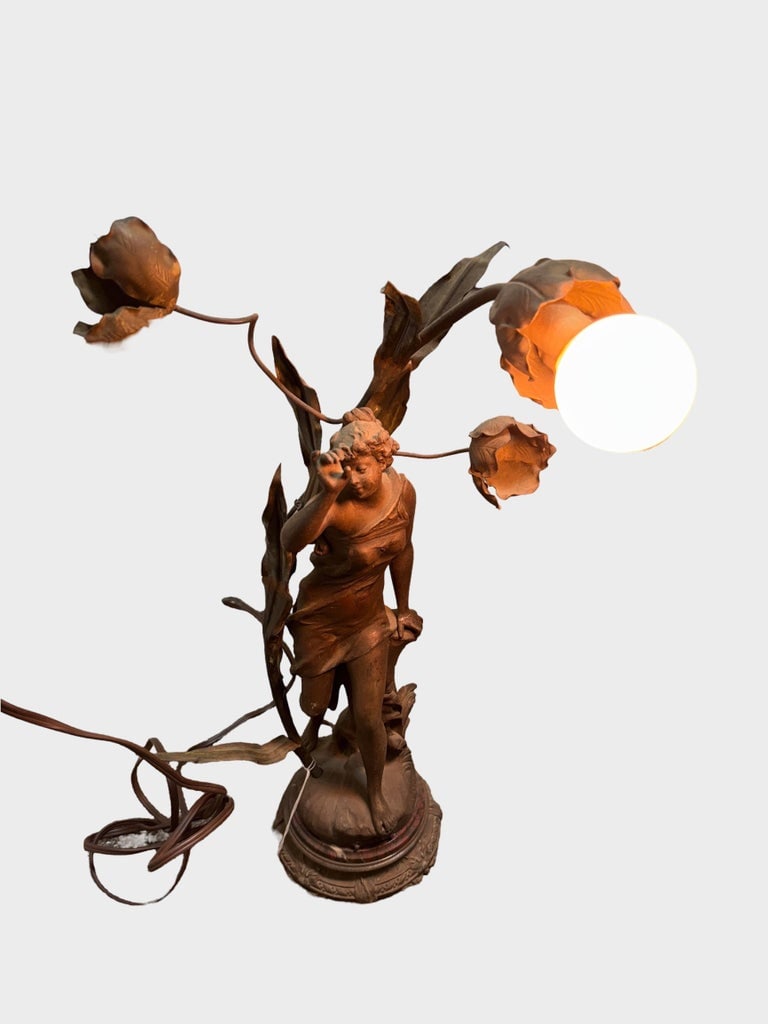 Ernest-Justin Ferrand Female "Coup de Soleil" Zamac Sculpture Table Lamp - 14