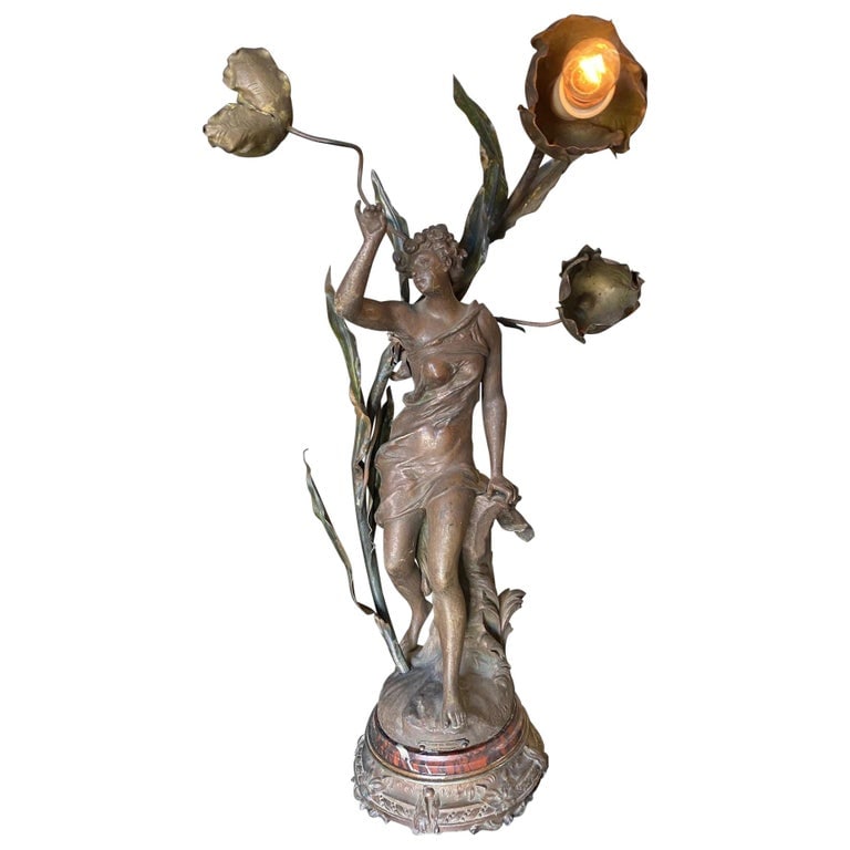 Ernest-Justin Ferrand Female "Coup de Soleil" Zamac Sculpture Table Lamp - 2