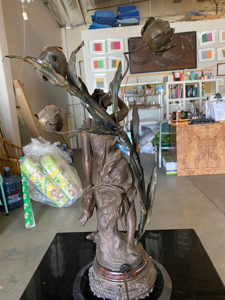 Ernest-Justin Ferrand Female "Coup de Soleil" Zamac Sculpture Table Lamp - 7